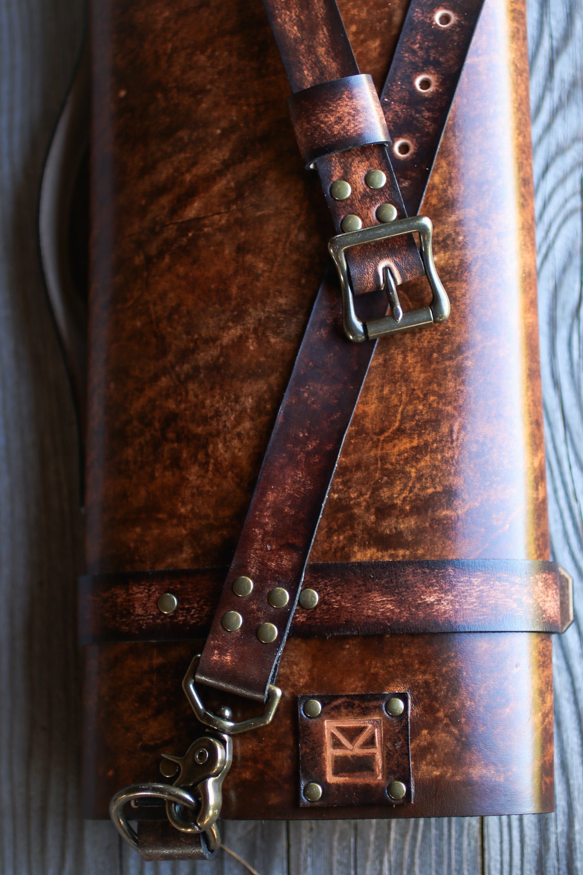 Old Timber Italian Leather Knife Roll