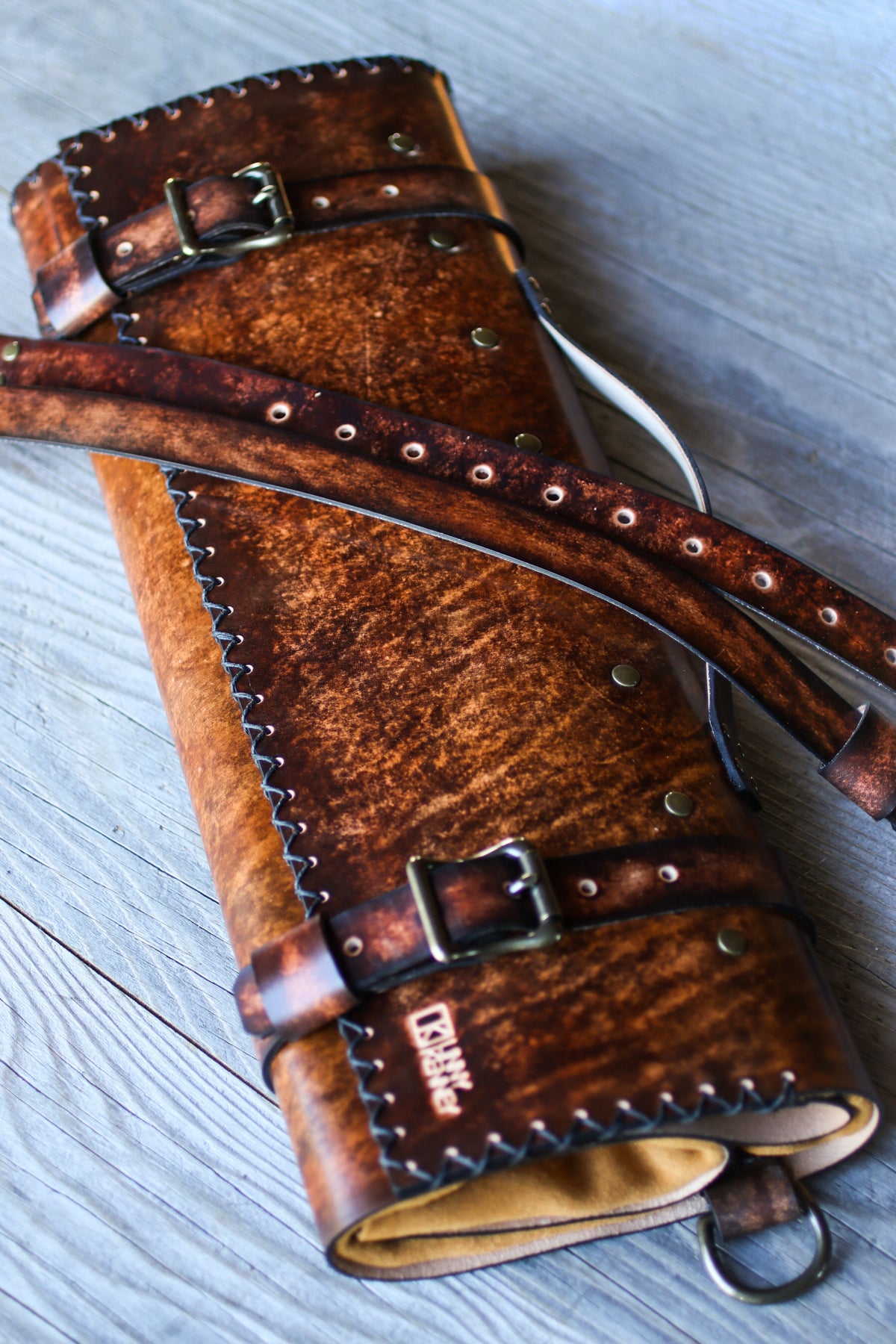 Old Timber Italian Leather Knife Roll