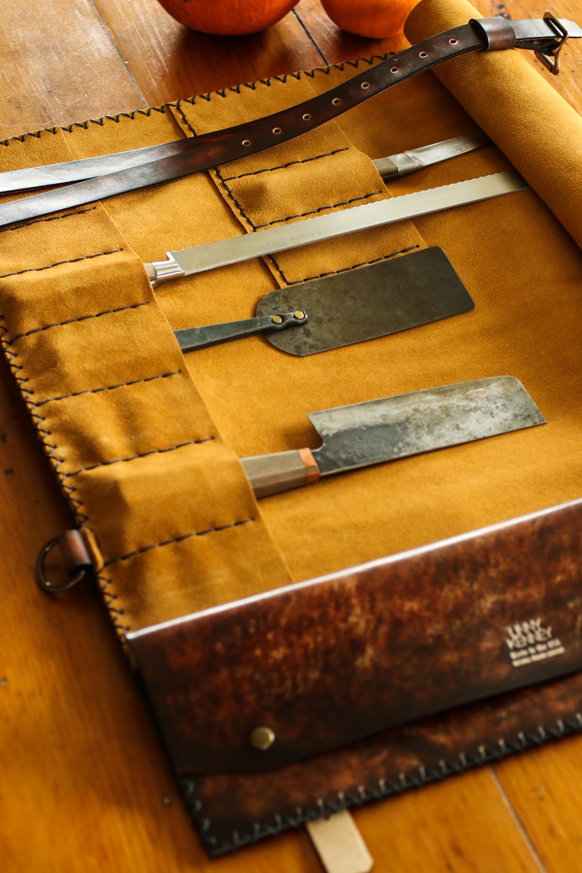 Old Timber Italian Leather Knife Roll