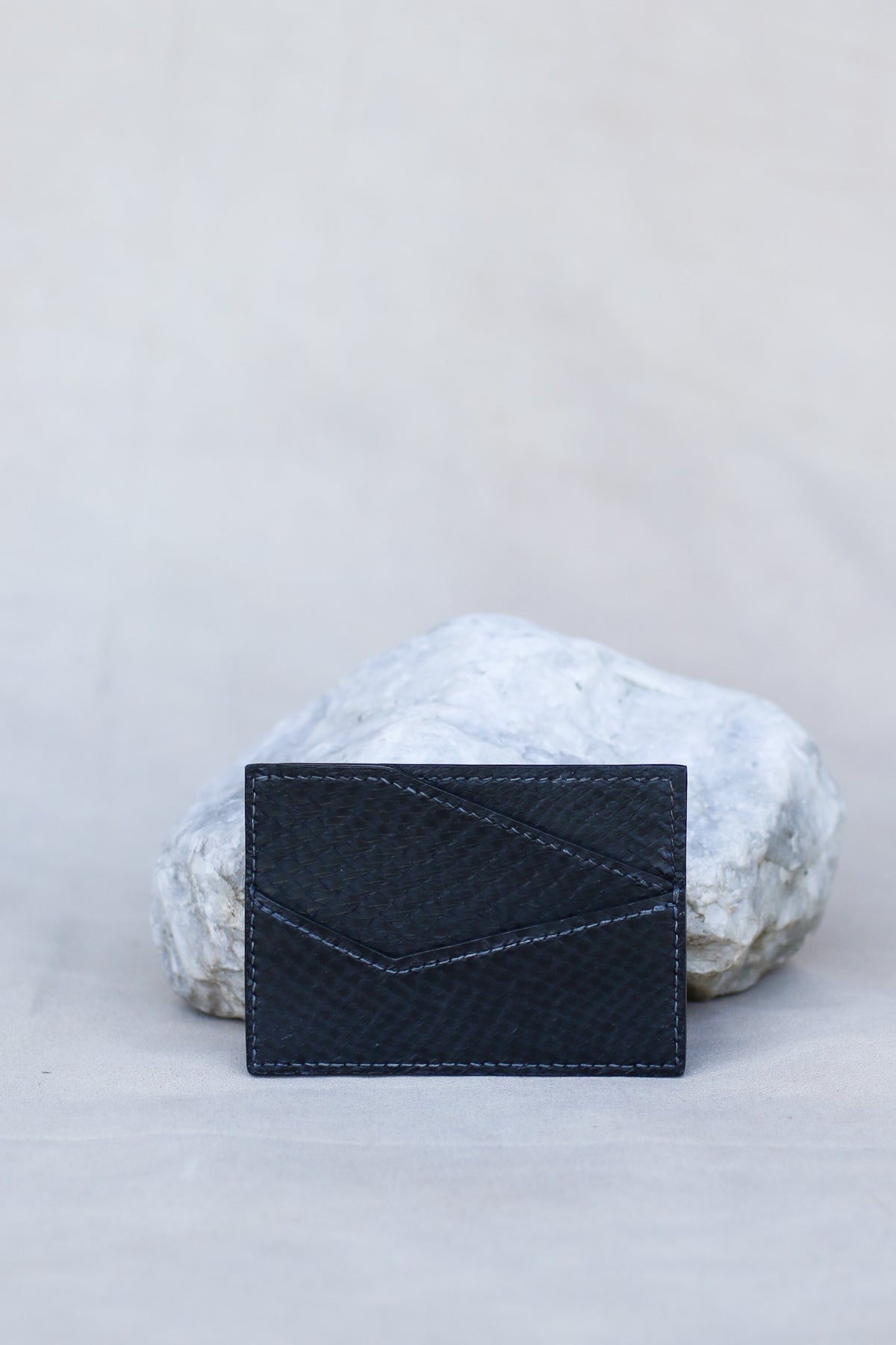 black salmon leather wallet