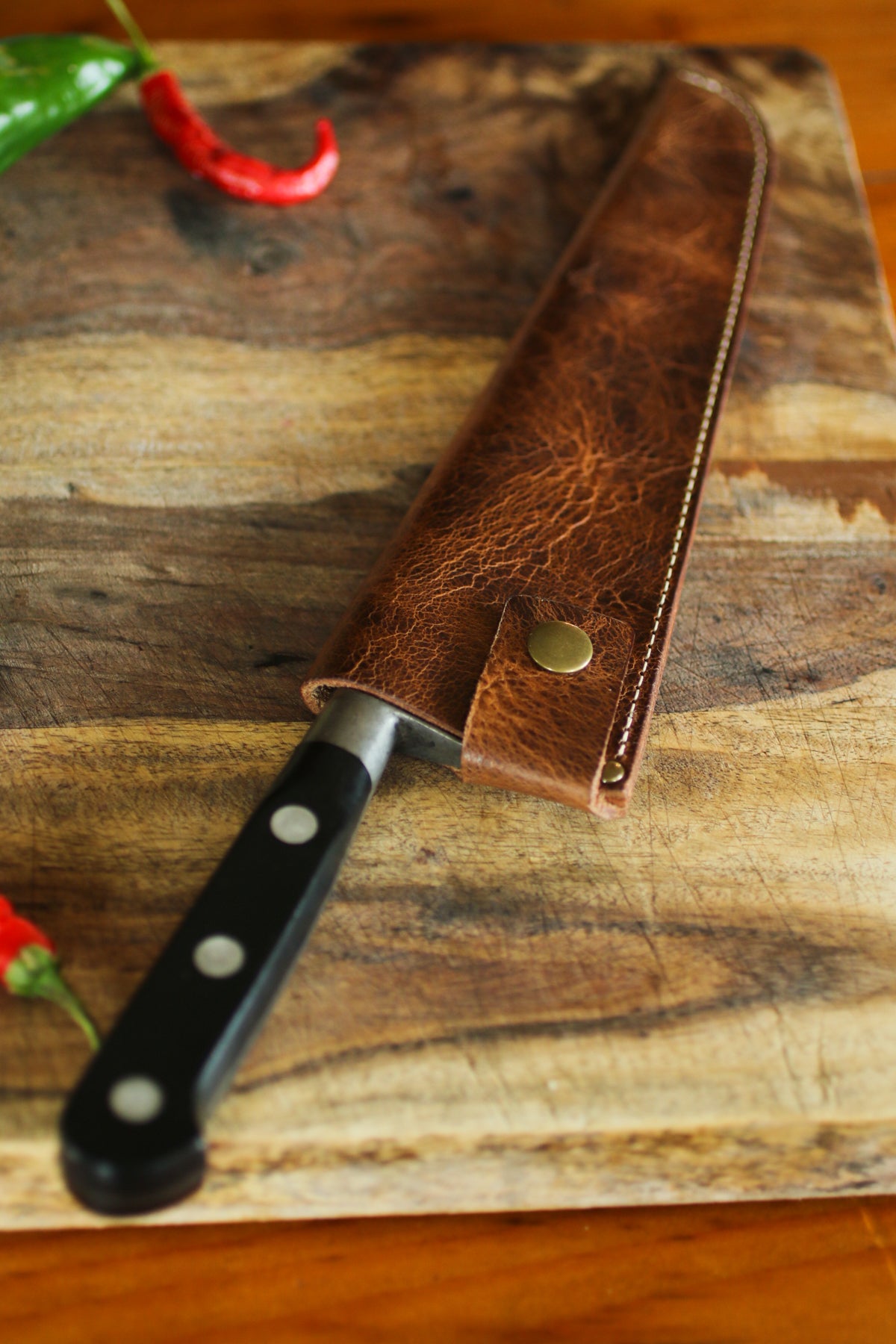 American Bison Leather Knife Sheath