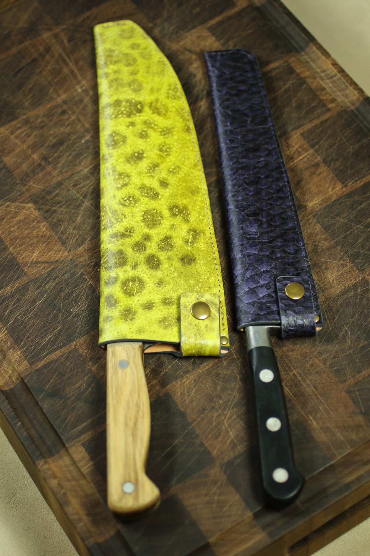 exotic fish leather knife sheaths