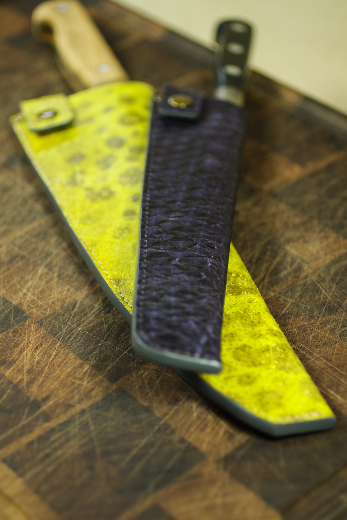 exotic fish leather knife sheaths