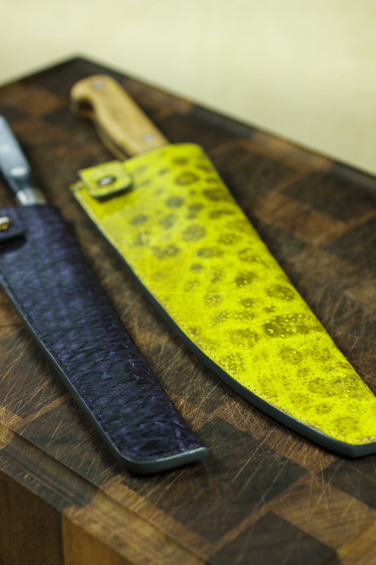 exotic fish leather knife sheaths