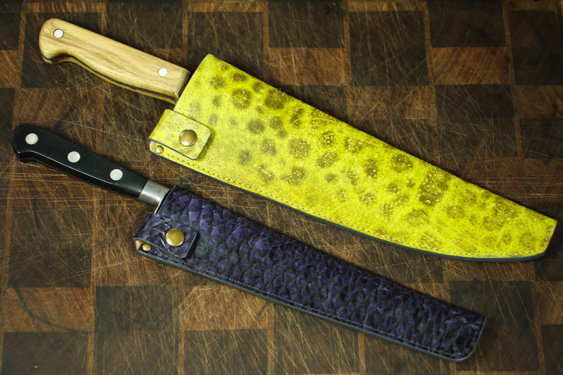 exotic fish leather knife sheaths