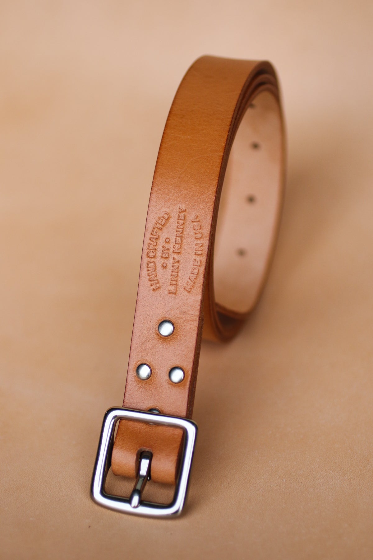 Natural Italian Leather 1" Belt