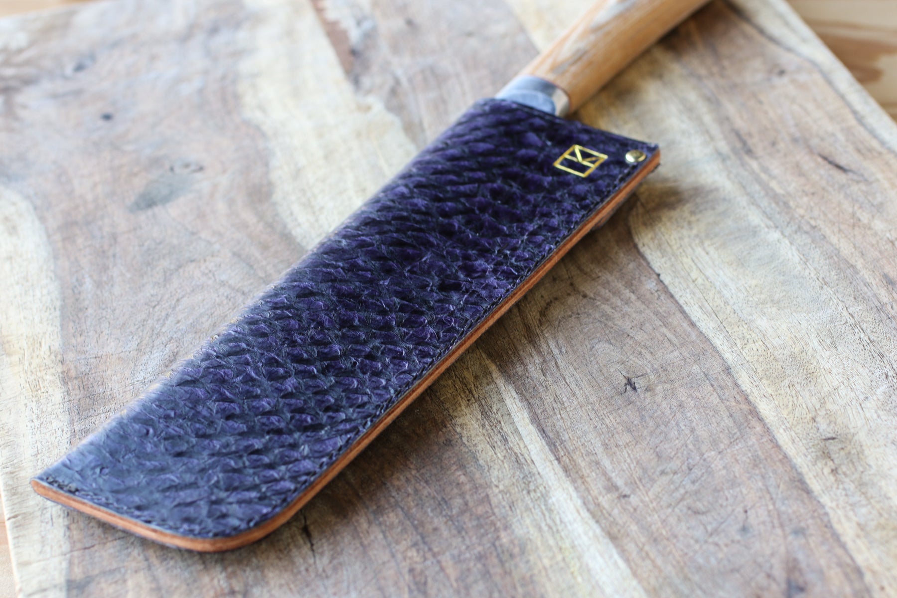 Purple Perch Leather Knife Sheath