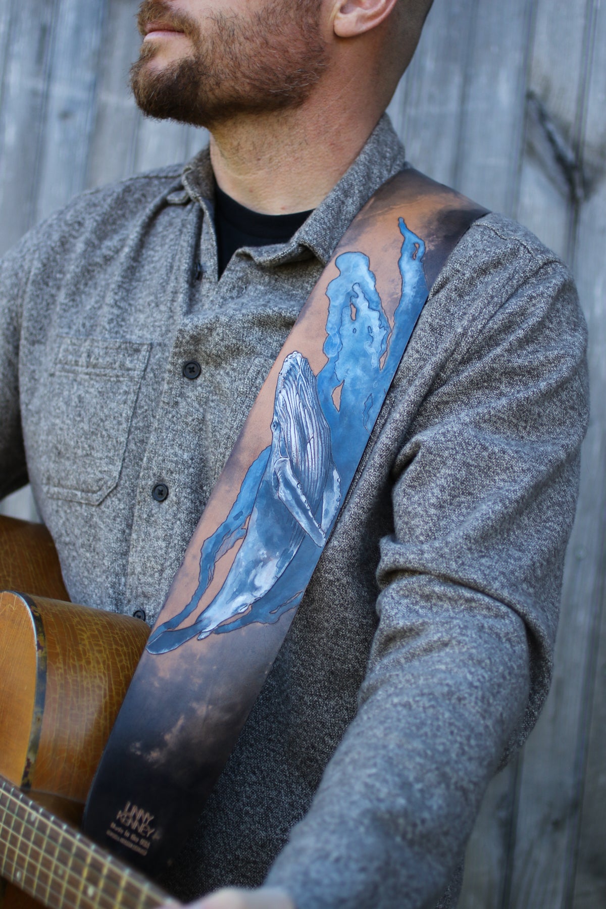 whale calf art guitar strap